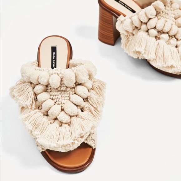 Pom pom heels zara Clearance